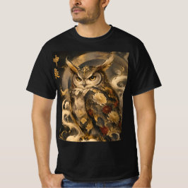和風フクロウアート | 伝統的なフクロウの守護神デザイン Tシャツ