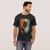 和風ボブテイル 猫 レトロ Tシャツ (正面フル)
