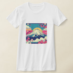 和風ポップ 富士山と桜の和柄Tシャツ Tシャツ