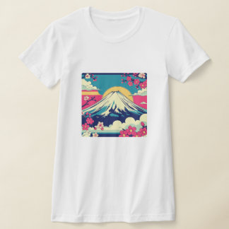 和風ポップ 富士山と桜の和柄Tシャツ Tシャツ