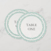 和風モダンな波紋丸テーブルのナンバー 招待状 (正面/裏面)