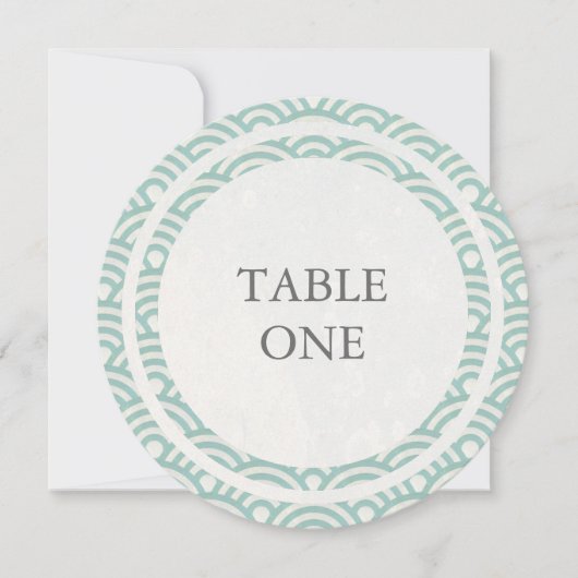 和風モダンな波紋丸テーブルのナンバー 招待状 (正面)