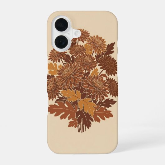 和風モダン 菊の花 iPhone 16ケース (裏面)