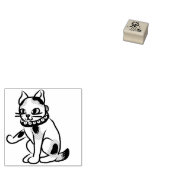 和風三毛猫ゴムスタンプ ラバースタンプ (押印)