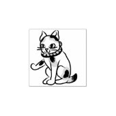 和風三毛猫ゴムスタンプ ラバースタンプ (インプリント)
