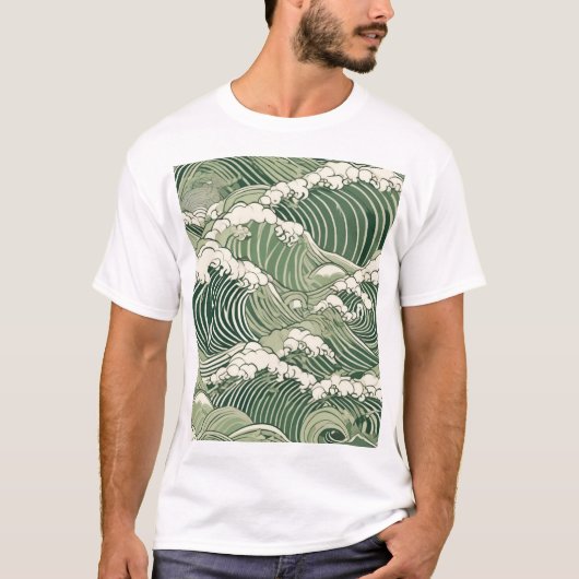 和風伝統柄デザイン0019 アートワーク Tシャツ (正面)