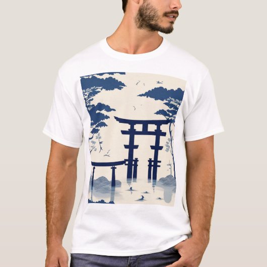和風伝統柄デザイン0036 - エレガント Tシャツ (正面)