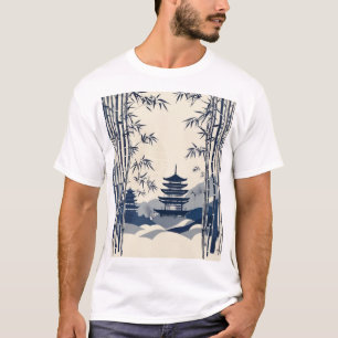 和風伝統柄デザイン 高級アジアン Tシャツ