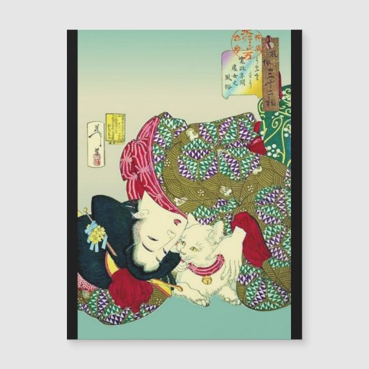 和風女性と猫 (正面)