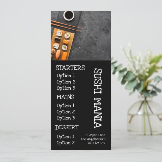 和風寿司レストランのおしゃれなディナーメニュー メニュー (スタンド正面)