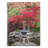 和風庭園の灯篭と紅葉 ノートブック (正面)