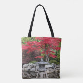 和風庭園ランタンと紅葉 トートバッグ (裏面)