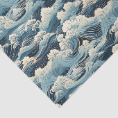 和風抽象的な海の波のデコパージュ 薄葉紙 (詳細)