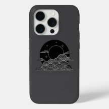 和風月波ミニマリスト ブラック ホワイト iPhone C