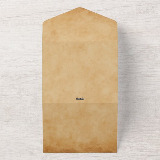 和風桜のウェディングセレブレーションをスクロール オールインワン招待状 (外側)