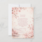 和風桜の結婚式 富士山のエレガンス サンキューカード (裏面)