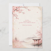 和風桜の結婚式 富士山のエレガンス 招待状 (裏面)