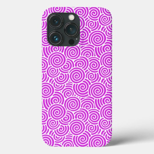 和風渦巻き模様 - オーキッドピンクとホワイト Case-Mate iPhoneケース (裏面)