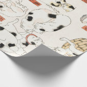和風猫柄ギフト包装 ラッピングペーパー (角)