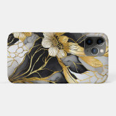 和風花柄 ブラックゴールド Case-Mate iPhoneケース (裏面(横))