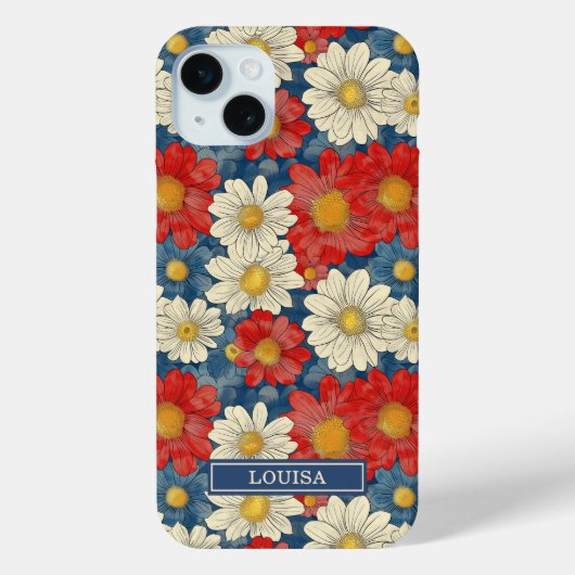 和風赤花紋様モノグラム Case-Mate iPhoneケース (裏面)