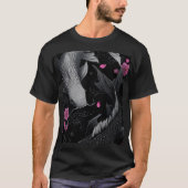和風錦鯉の暗色デザイン Tシャツ (正面)