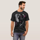 和風錦鯉の暗色デザイン Tシャツ (正面フル)