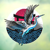和風飛翔鶴レストラン装飾 フロント ウィンドウサイン (シート3)