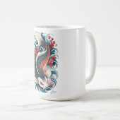 和風鯉の芸術 ロングスリーブ コーヒーマグカップ (正面右)