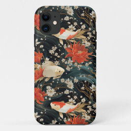 和風鯉魚シームレスパターン iPhone 11 ケース