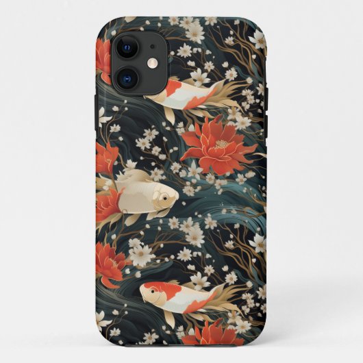 和風鯉魚シームレスパターン Case-Mate iPhoneケース (裏面)