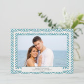 和風 青海波のウェーブ セーブ・ザ・デート フラット フォト 招待状 (スタンド正面)