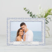 和風 青海波ウェーブ セーブ・ザ・デート フラット フォト 招待状 (スタンド正面)