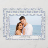 和風 青海波ウェーブ セーブ・ザ・デート フラット フォト 招待状 (正面/裏面)