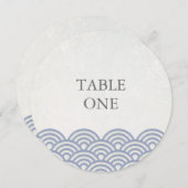 和風 青海波スタイルの波紋丸テーブルナンバー 招待状 (正面/裏面)
