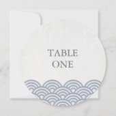 和風 青海波スタイルの波紋丸テーブルナンバー 招待状 (正面)