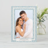 和風 青海波 ウェディング セーブ・ザ・デート フラット フォト 招待状 (スタンド正面)