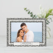 和風 青海波 ウェーブ セーブ・ザ・デート フラット フォト 招待状 (スタンド正面)