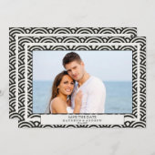 和風 青海波 ウェーブ セーブ・ザ・デート フラット フォト 招待状 (正面/裏面)