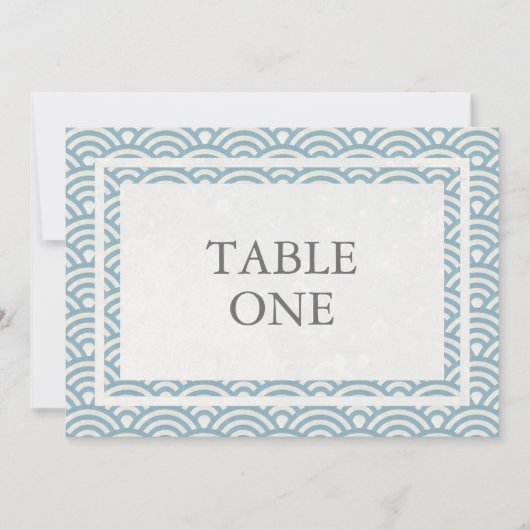 和風 青海波 スタイルの大きなテーブルナンバー 招待状 (正面)