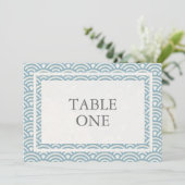 和風 青海波 スタイルの大きなテーブルナンバー 招待状 (スタンド正面)