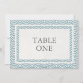 和風 青海波 スタイルの大きなテーブルナンバー 招待状 (裏面)