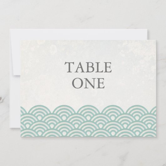 和風 青海波 スタイルの大きなテーブルナンバー 招待状 (正面)