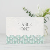 和風 青海波 スタイルの大きなテーブルナンバー 招待状 (スタンド正面)