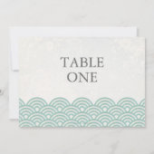 和風 青海波 スタイルの大きなテーブルナンバー 招待状 (裏面)