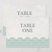 和風 青海波 スタイルの大きなテーブルナンバー 招待状 (正面/裏面)
