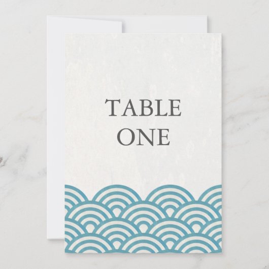 和風 青海波 スタイルの大きなテーブルナンバー 招待状 (正面)