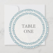 和風 青海波 スタイルの波模様の丸テーブルナンバー 招待状 (正面)