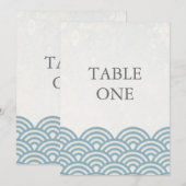 和風 青海波 スタイル 波 大 テーブル ナンバー 招待状 (正面/裏面)