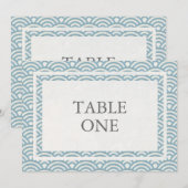 和風 青海波 スタイル 波 大 テーブル ナンバー 招待状 (正面/裏面)